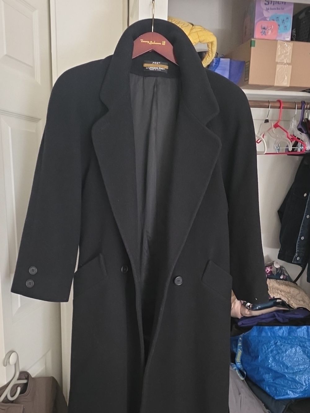 London Fog Black Long Trench Coat